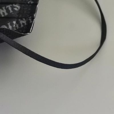 ब्लैक ईयरलूप इलास्टिक कॉर्ड बैंड 3mm 3.5mm 4mm फेस मास्क एक्सेसरीज