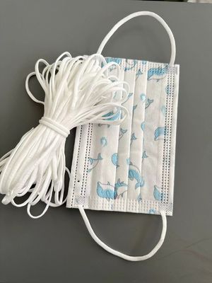 फ्लैट ईयरलूप इलास्टिक कॉर्ड 2mm 3mm 3.5MM 3/16&quot; पॉलिएस्टर 3ply फेस मास्क के लिए